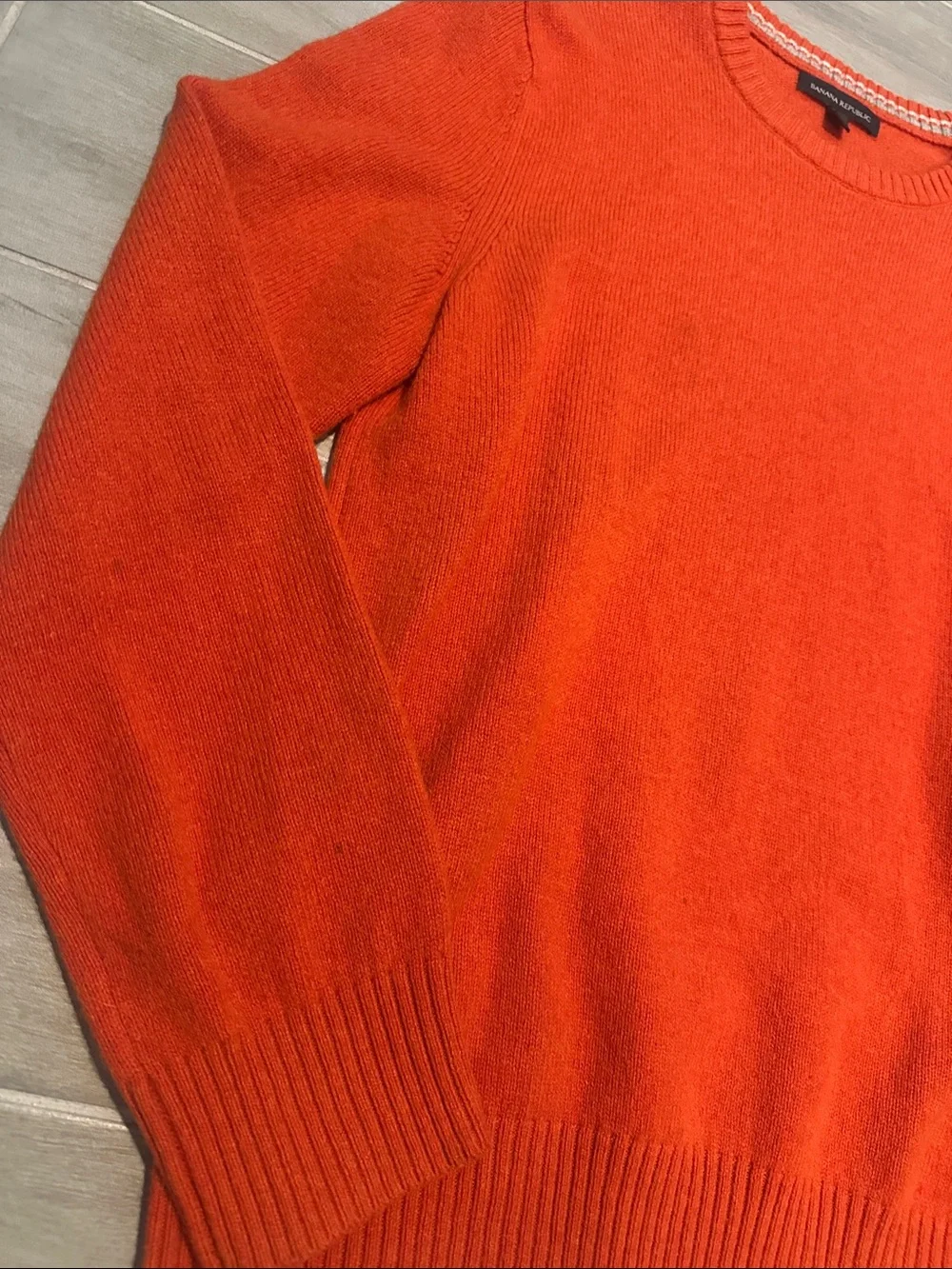 Banana Republic Men's Crewneck Sweater in Orange